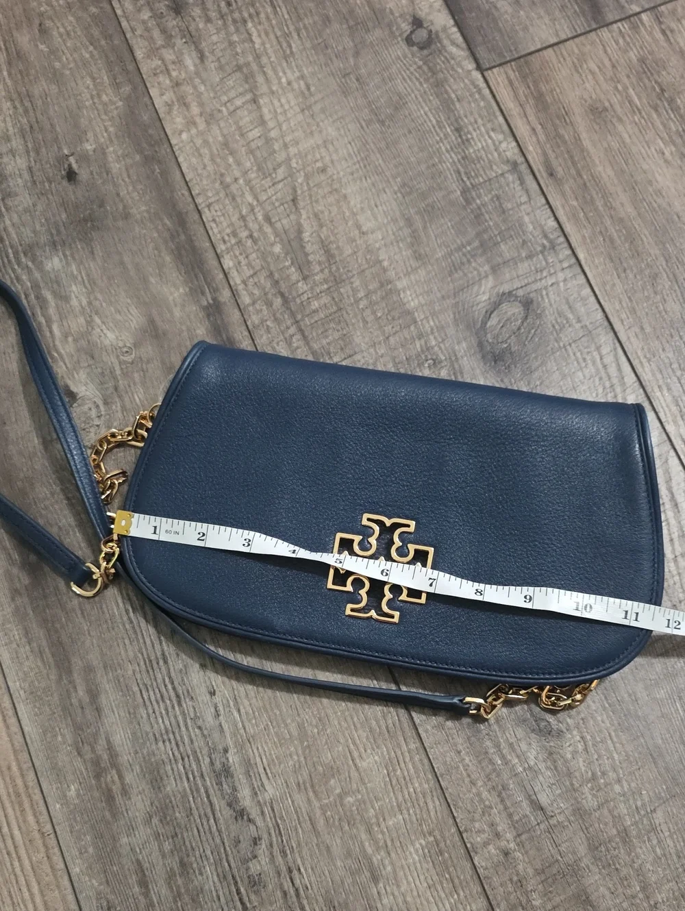 Tory Burch Britten Pebbled Leather Crossbody Gold Hardware